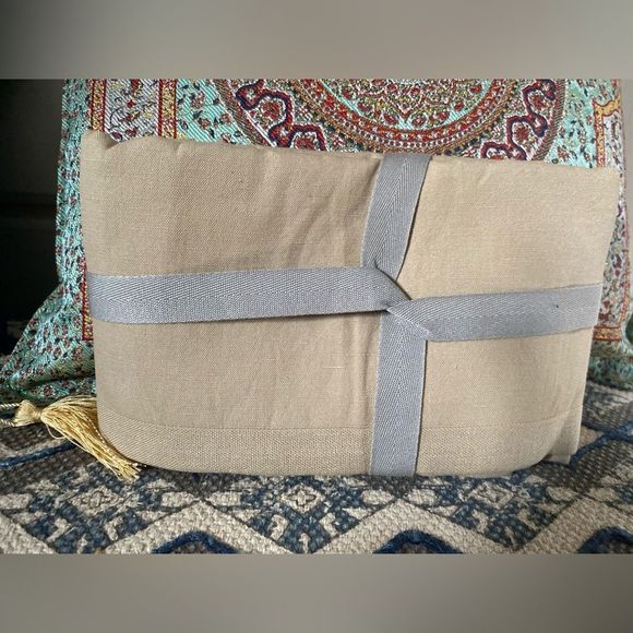 Anthropologie Striped Linen Euro Sham New In Package - Picture 3 of 3